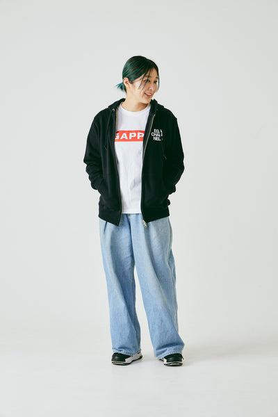 GAPPE ジップアップパーカー 黒