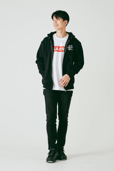 GAPPE ジップアップパーカー 黒