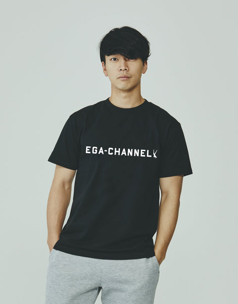 EGA-CHANNELロゴTシャツ 黒