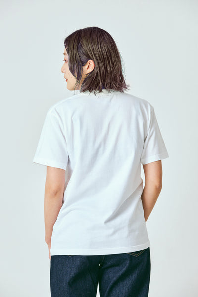 Egachannel　ビーチ  刺繍Tシャツ　白